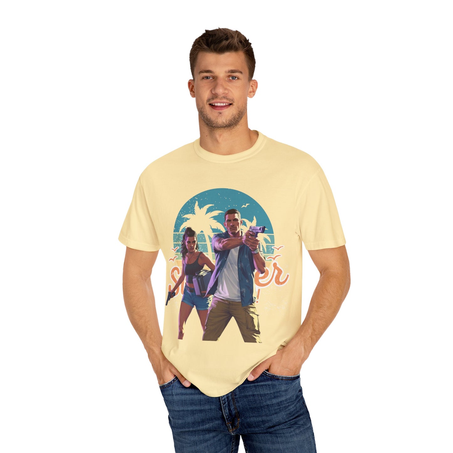 Retro Summer Vibe T-Shirt, Vacation Tee, Beach Day Shirt, Fun Summer Apparel, Unisex Graphic Tee, Gift for Him or Her