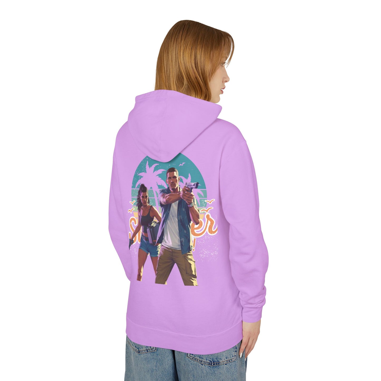 Summer Vibes Hooded Sweatshirt - Unisex, Beachwear, Graphic Hoodie, Casual Apparel, Vacation Style