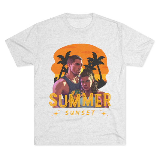 Summer Sunset Unisex Tee - Vintage Beach Vibe, Perfect for Vacation, Warm Weather, Casual Wear, Fun in the Sun, A Gift for Beach Lovers