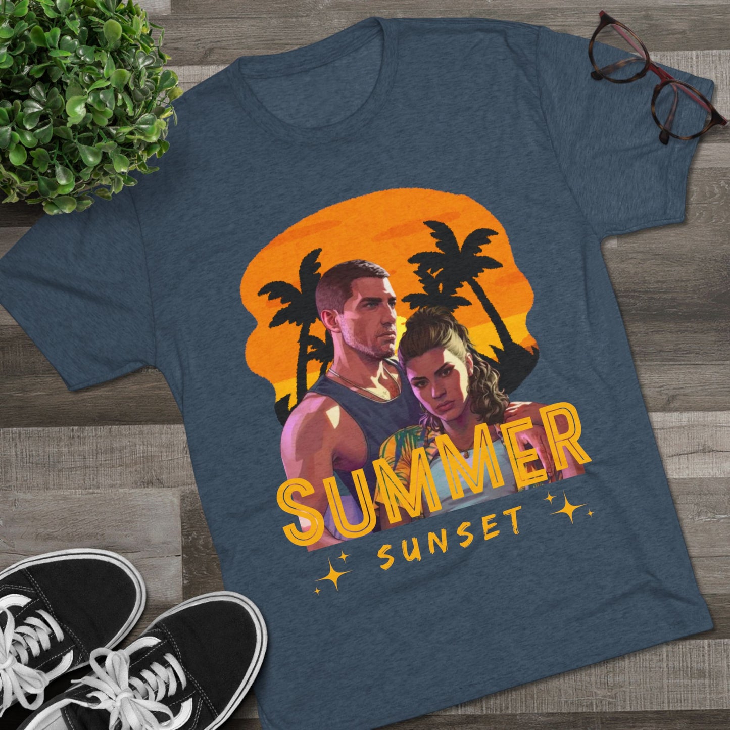 Summer Sunset Unisex Tee - Vintage Beach Vibe, Perfect for Vacation, Warm Weather, Casual Wear, Fun in the Sun, A Gift for Beach Lovers
