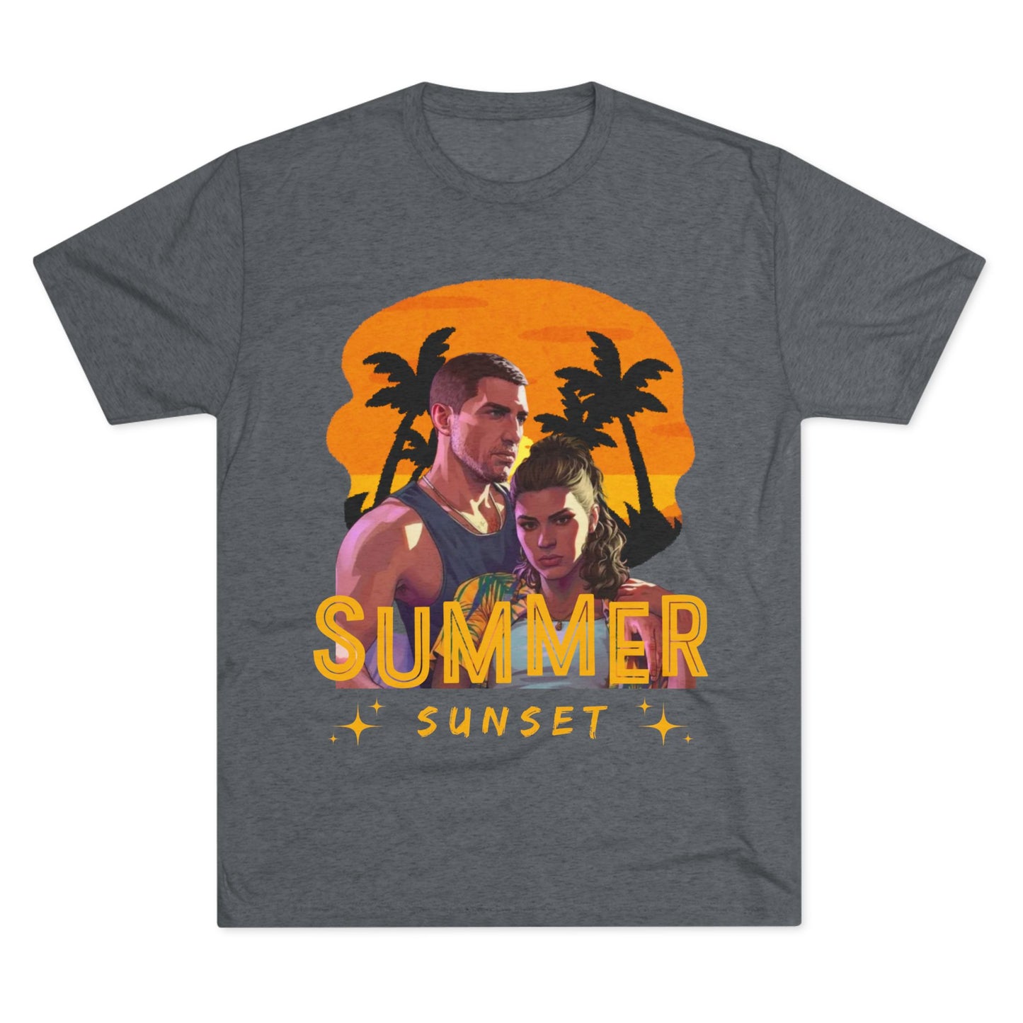 Summer Sunset Unisex Tee - Vintage Beach Vibe, Perfect for Vacation, Warm Weather, Casual Wear, Fun in the Sun, A Gift for Beach Lovers