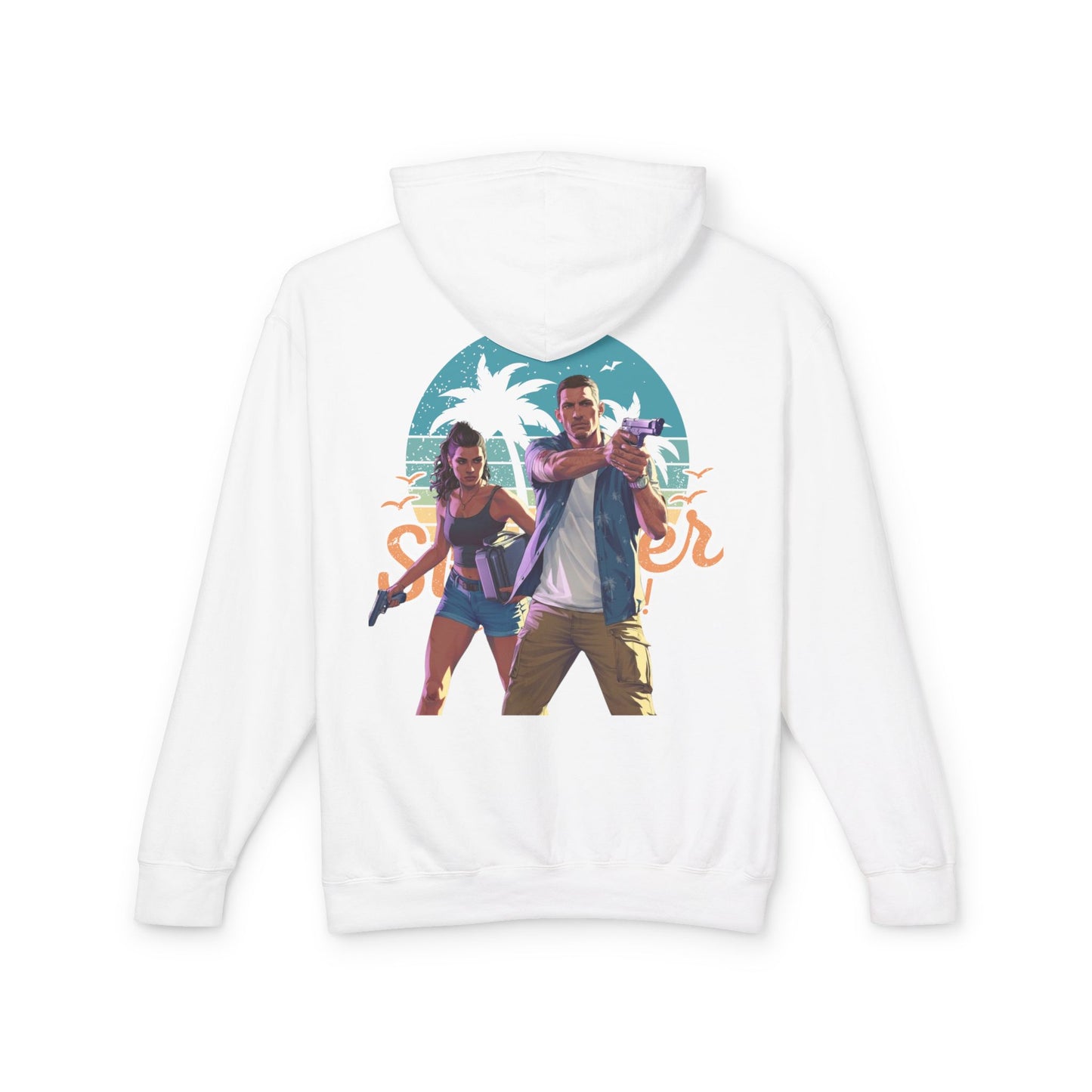 Summer Vibes Hooded Sweatshirt - Unisex, Beachwear, Graphic Hoodie, Casual Apparel, Vacation Style