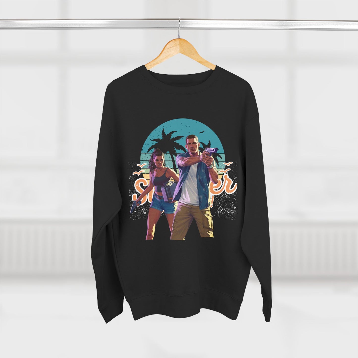 Tropical Vibes Sweatshirt - Summer Adventure Crewneck, Beachwear, Gift for Him/Her, Vacation Essentials, Casual Style, Graphic Apparel