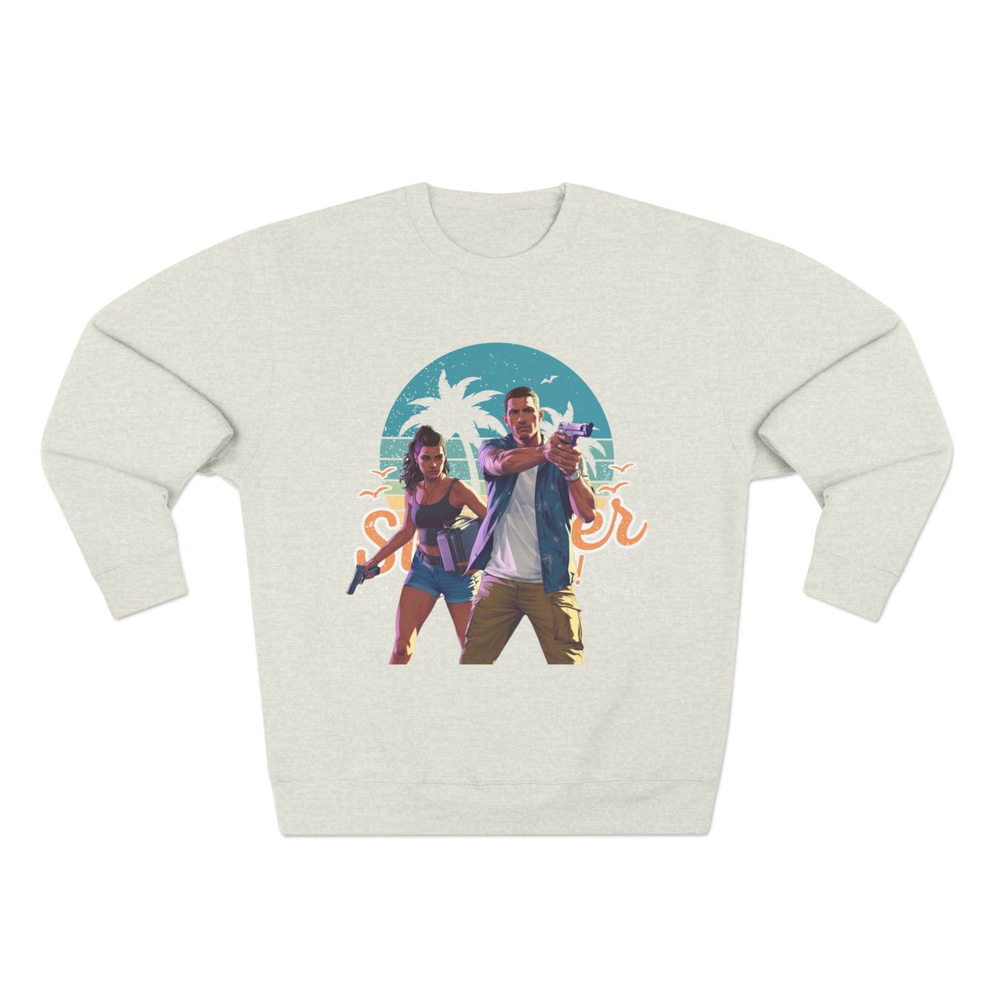 Tropical Vibes Sweatshirt - Summer Adventure Crewneck, Beachwear, Gift for Him/Her, Vacation Essentials, Casual Style, Graphic Apparel
