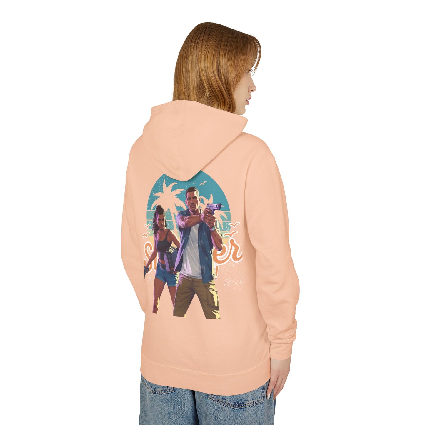 Summer Vibes Hooded Sweatshirt - Unisex, Beachwear, Graphic Hoodie, Casual Apparel, Vacation Style