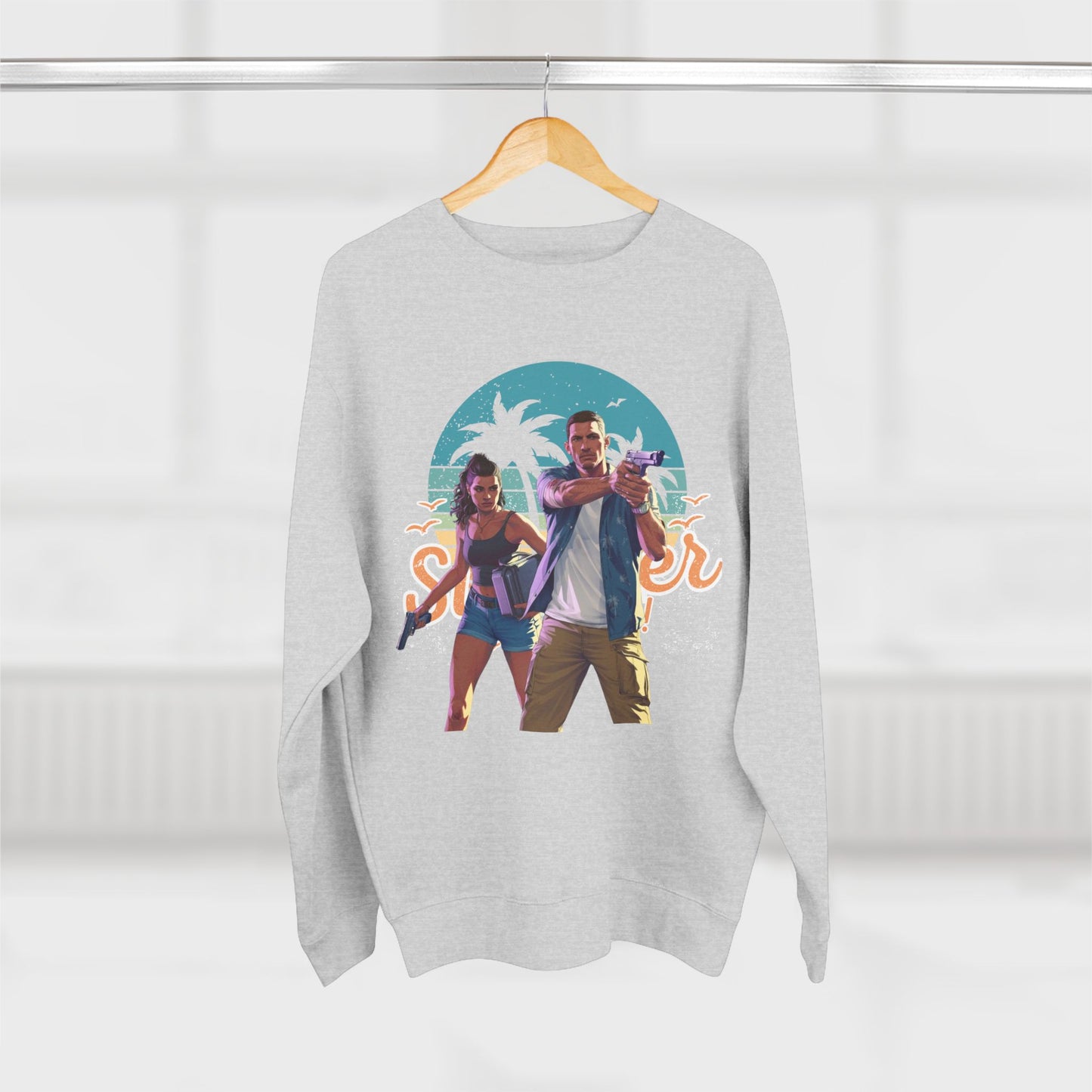 Tropical Vibes Sweatshirt - Summer Adventure Crewneck, Beachwear, Gift for Him/Her, Vacation Essentials, Casual Style, Graphic Apparel