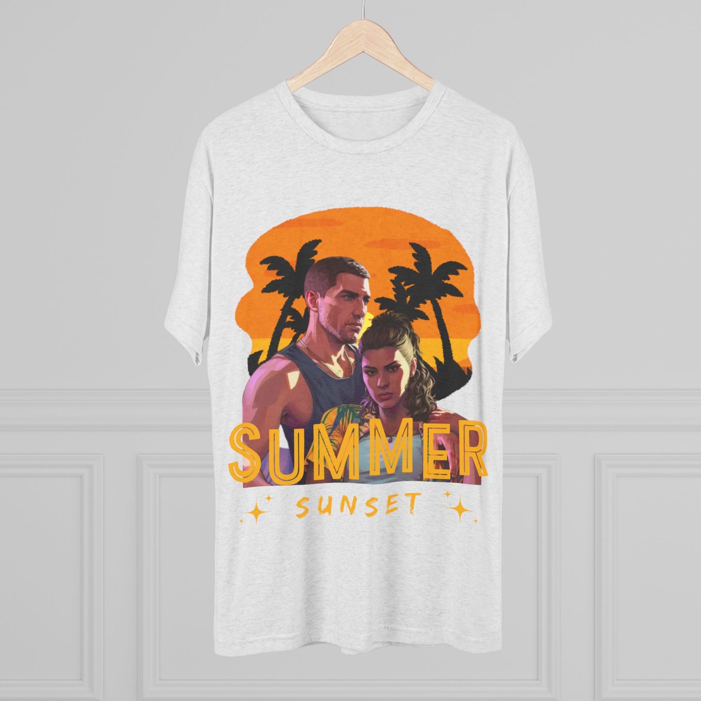 Summer Sunset Unisex Tee - Vintage Beach Vibe, Perfect for Vacation, Warm Weather, Casual Wear, Fun in the Sun, A Gift for Beach Lovers