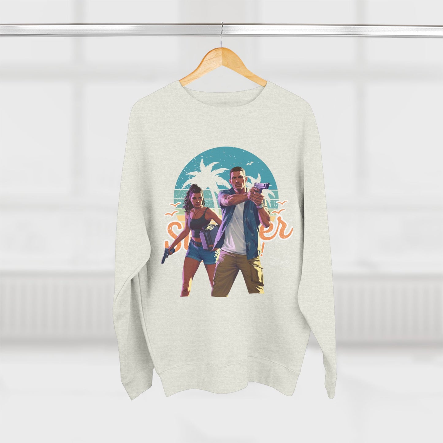 Tropical Vibes Sweatshirt - Summer Adventure Crewneck, Beachwear, Gift for Him/Her, Vacation Essentials, Casual Style, Graphic Apparel