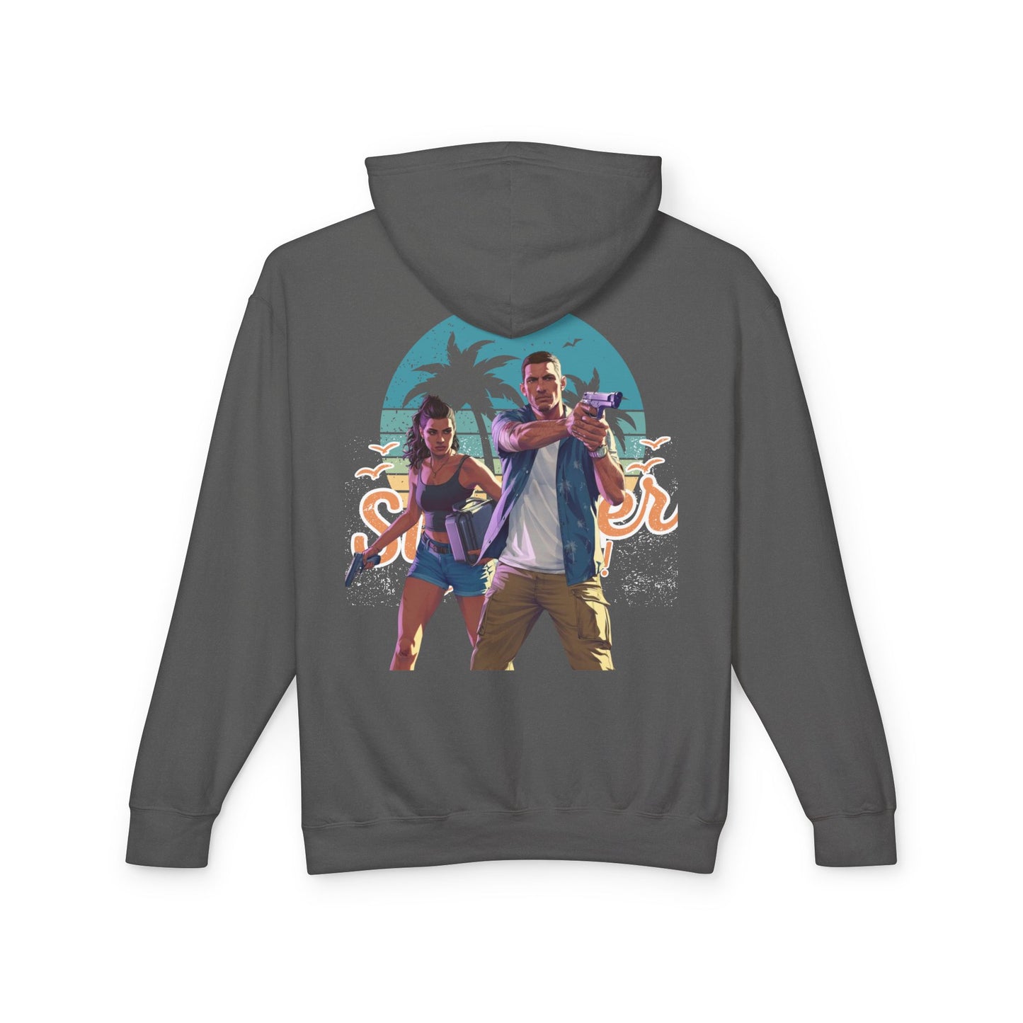Summer Vibes Hooded Sweatshirt - Unisex, Beachwear, Graphic Hoodie, Casual Apparel, Vacation Style