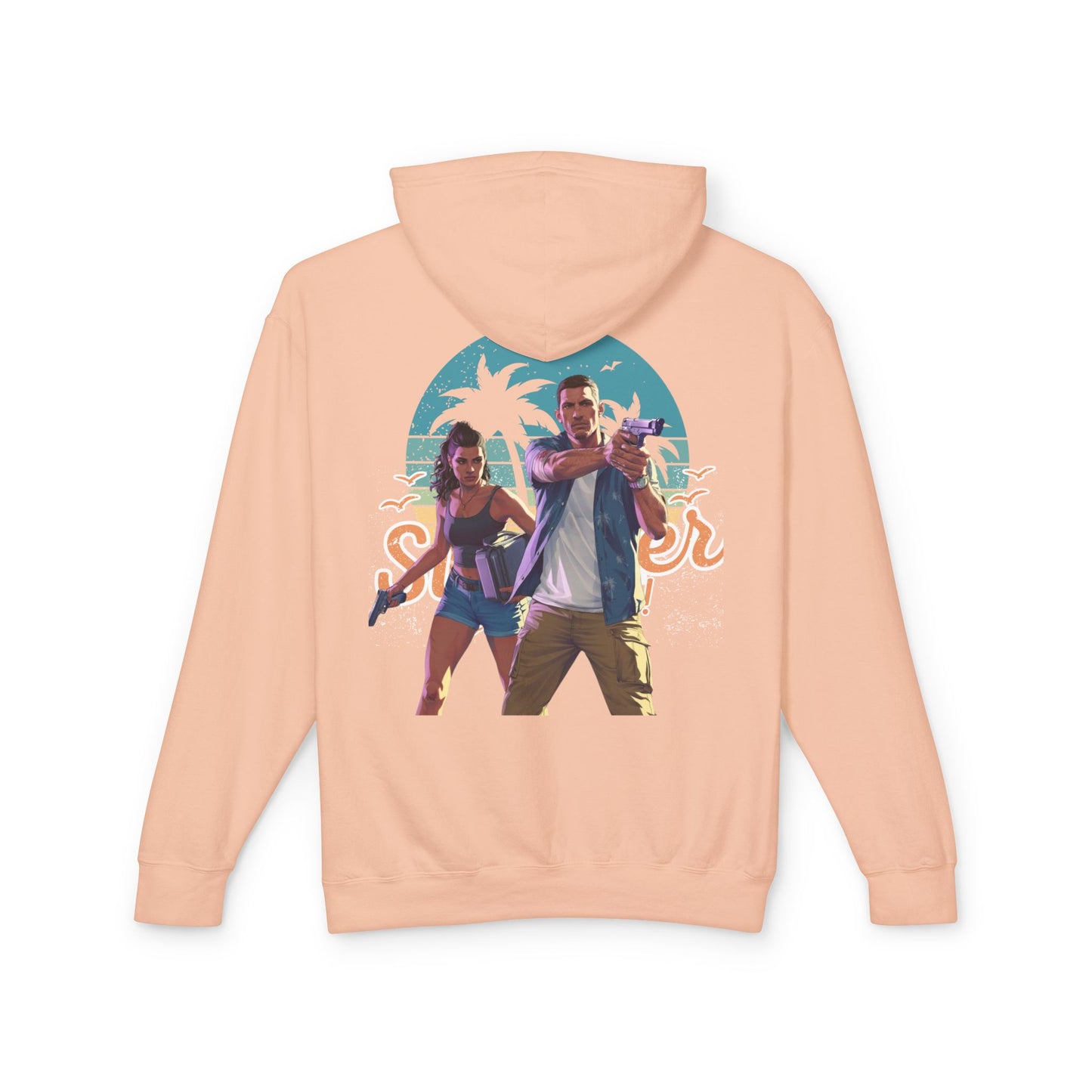 Summer Vibes Hooded Sweatshirt - Unisex, Beachwear, Graphic Hoodie, Casual Apparel, Vacation Style