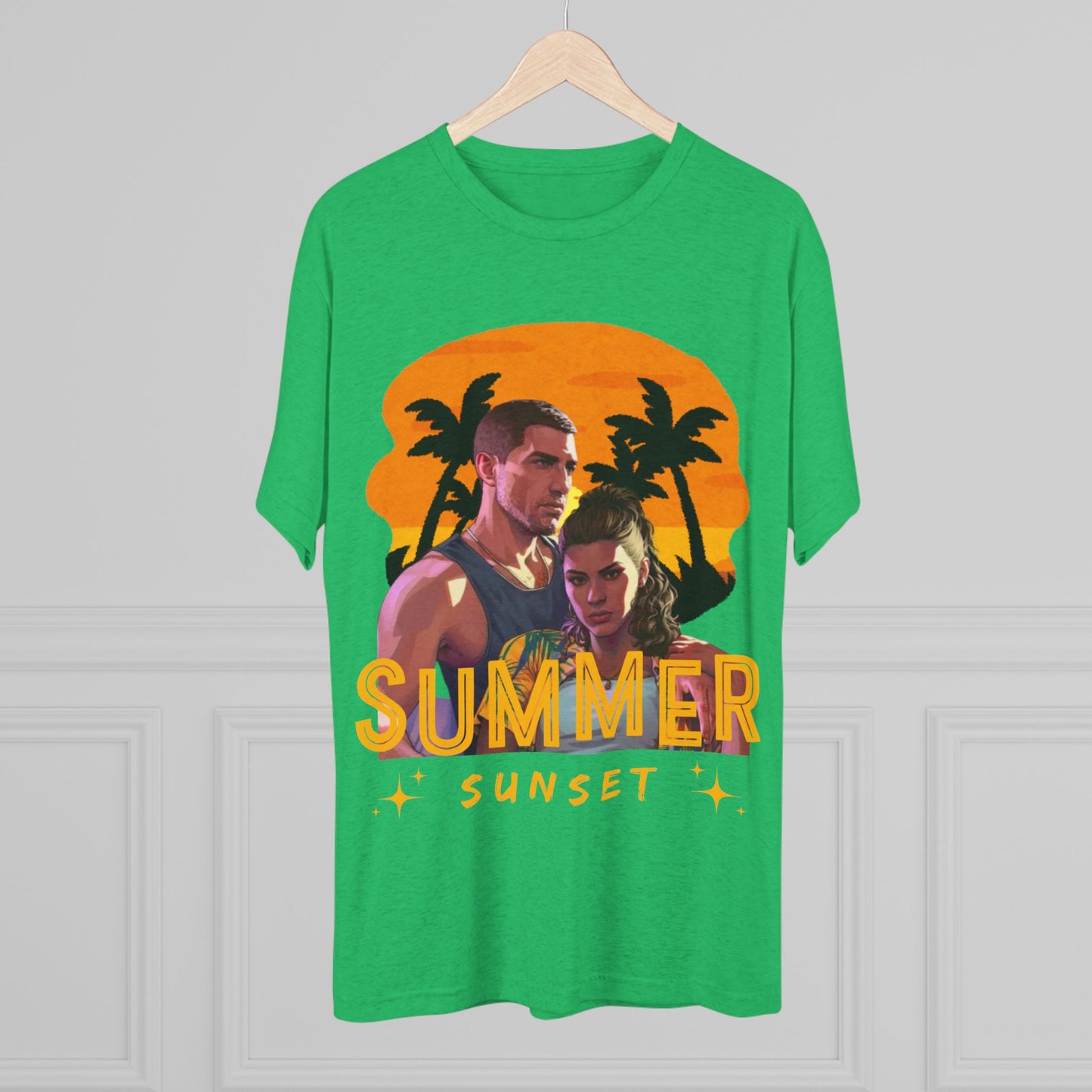 Summer Sunset Unisex Tee - Vintage Beach Vibe, Perfect for Vacation, Warm Weather, Casual Wear, Fun in the Sun, A Gift for Beach Lovers