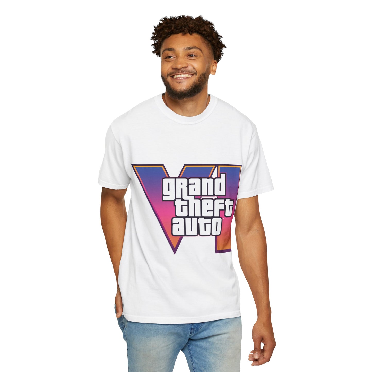 Grand Theft Auto VI Unisex Garment-Dyed T-Shirt, Gaming Tee, Retro Apparel, Casual Wear, Gift for Gamers, Streetwear