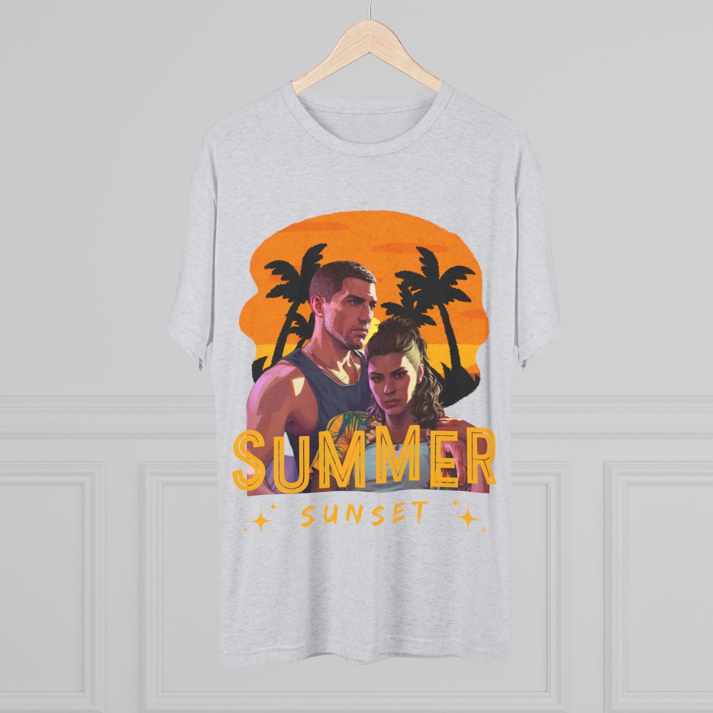 Summer Sunset Unisex Tee - Vintage Beach Vibe, Perfect for Vacation, Warm Weather, Casual Wear, Fun in the Sun, A Gift for Beach Lovers