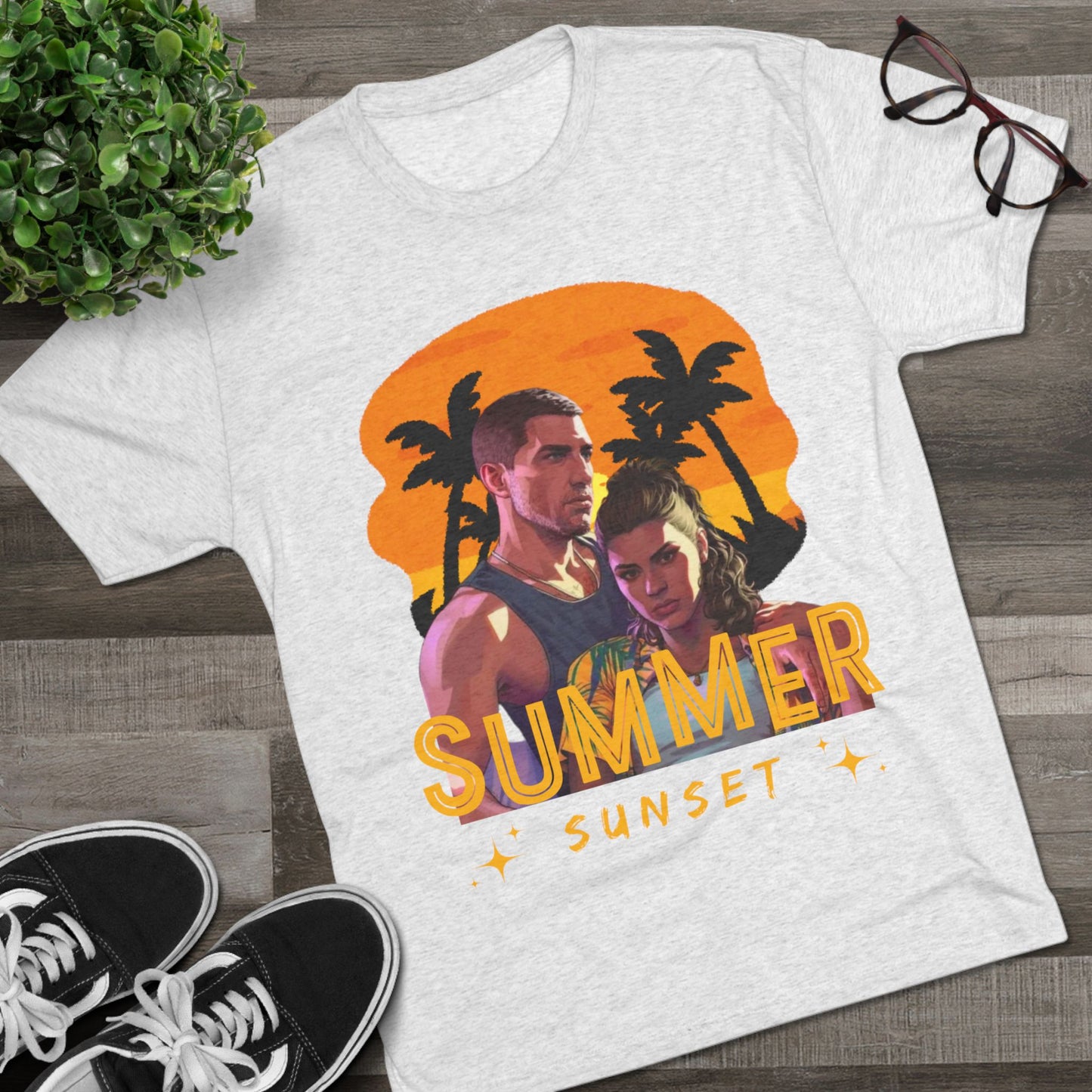 Summer Sunset Unisex Tee - Vintage Beach Vibe, Perfect for Vacation, Warm Weather, Casual Wear, Fun in the Sun, A Gift for Beach Lovers