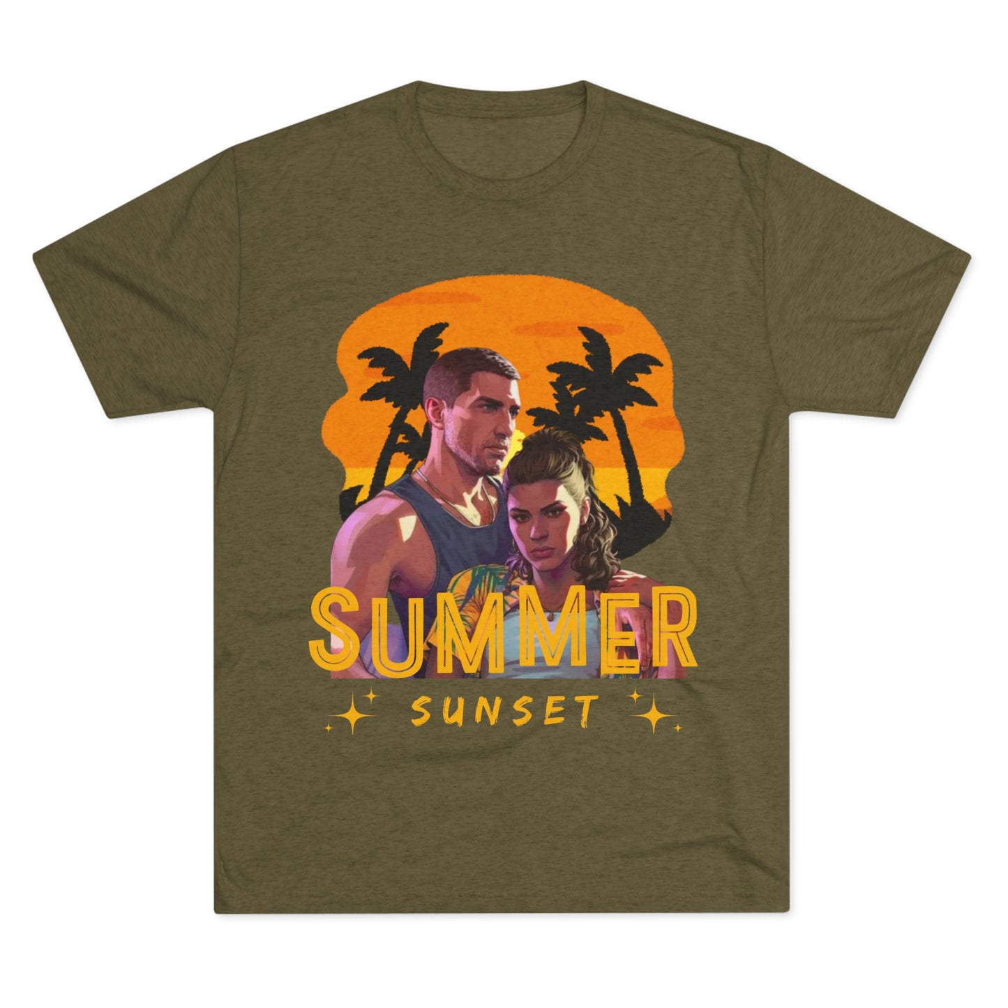 Summer Sunset Unisex Tee - Vintage Beach Vibe, Perfect for Vacation, Warm Weather, Casual Wear, Fun in the Sun, A Gift for Beach Lovers