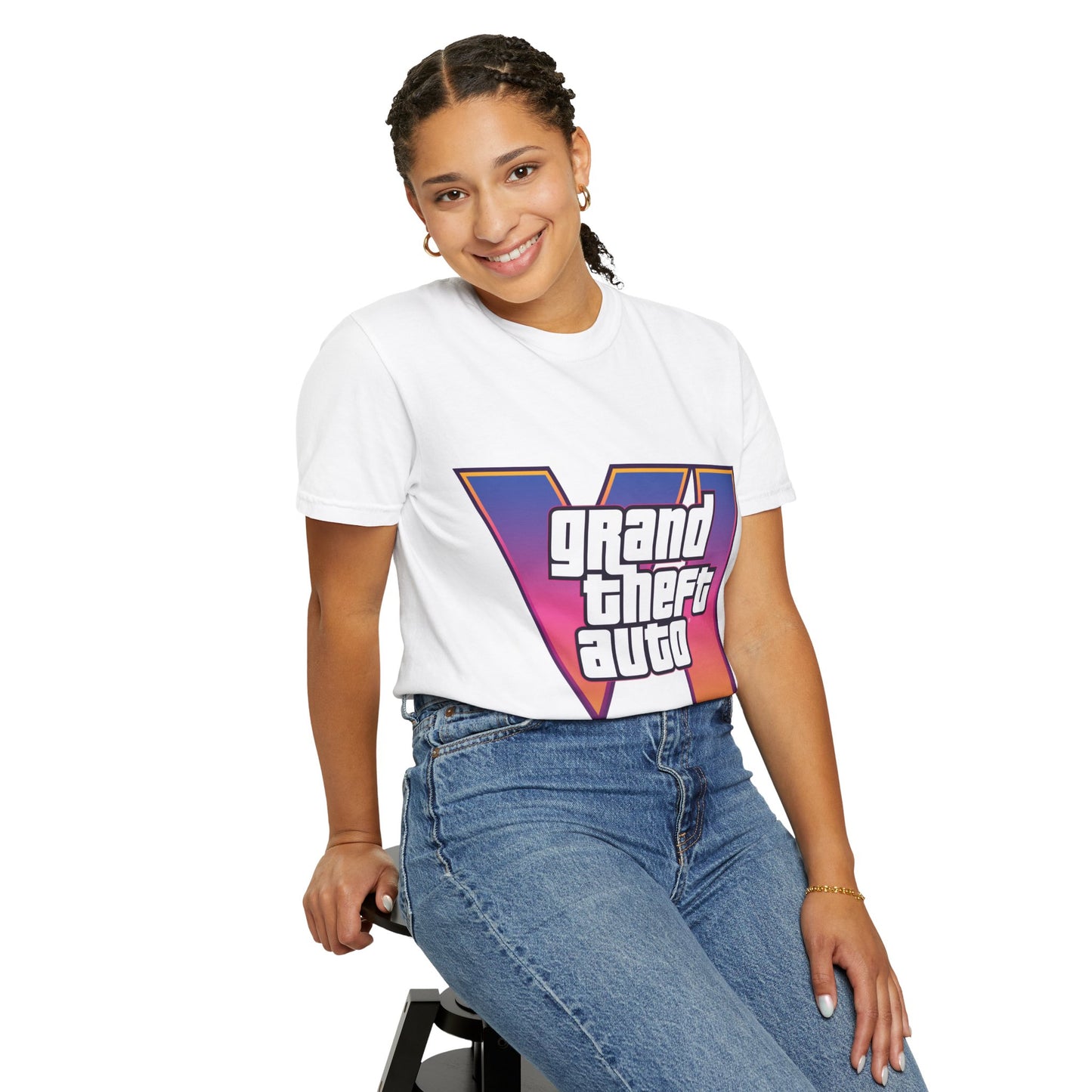 Grand Theft Auto VI Unisex Garment-Dyed T-Shirt, Gaming Tee, Retro Apparel, Casual Wear, Gift for Gamers, Streetwear