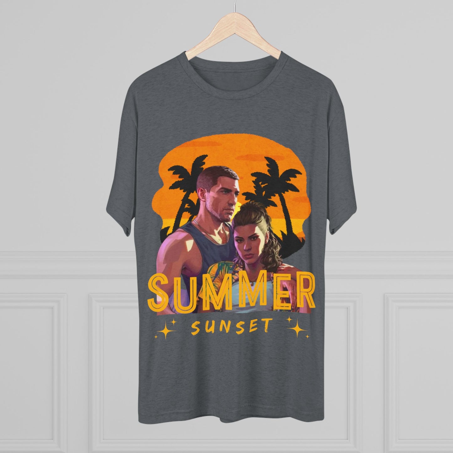Summer Sunset Unisex Tee - Vintage Beach Vibe, Perfect for Vacation, Warm Weather, Casual Wear, Fun in the Sun, A Gift for Beach Lovers