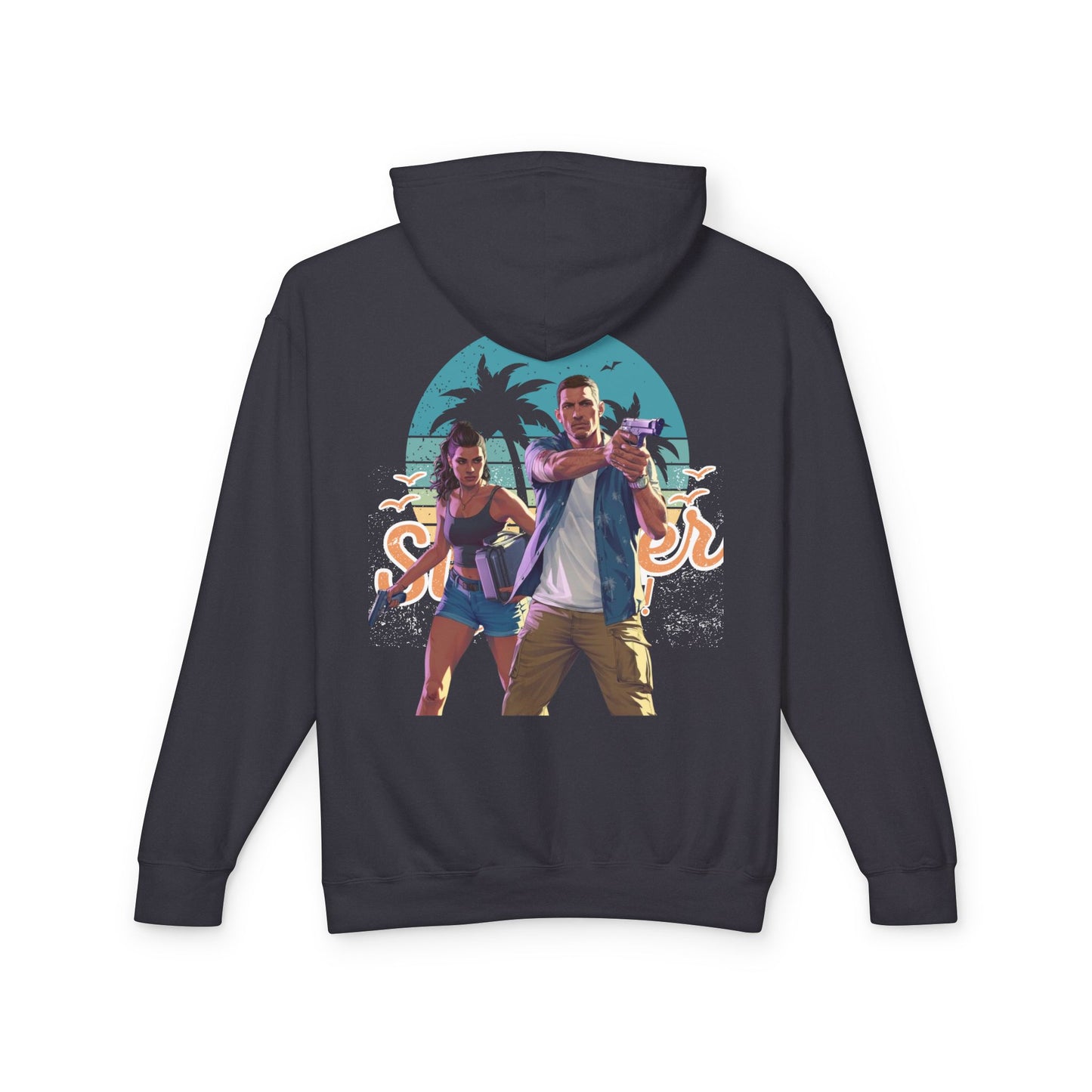 Summer Vibes Hooded Sweatshirt - Unisex, Beachwear, Graphic Hoodie, Casual Apparel, Vacation Style