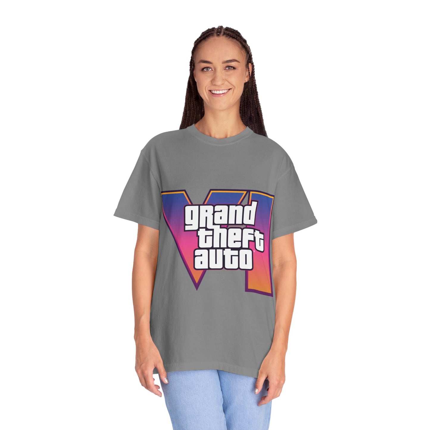 Grand Theft Auto VI Unisex Garment-Dyed T-Shirt, Gaming Tee, Retro Apparel, Casual Wear, Gift for Gamers, Streetwear