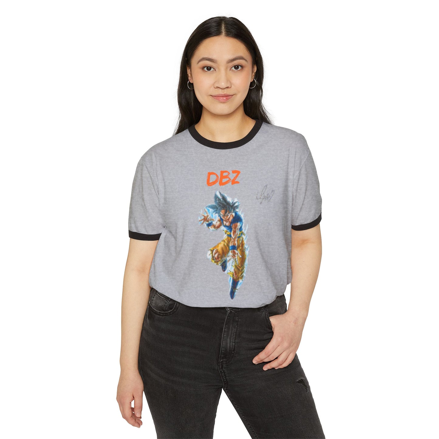 DBZ Unisex Cotton Ringer T-Shirt - Lightweight Anime Tee for Fans, Gift for Birthdays, Casual Wear, Conventions, and More