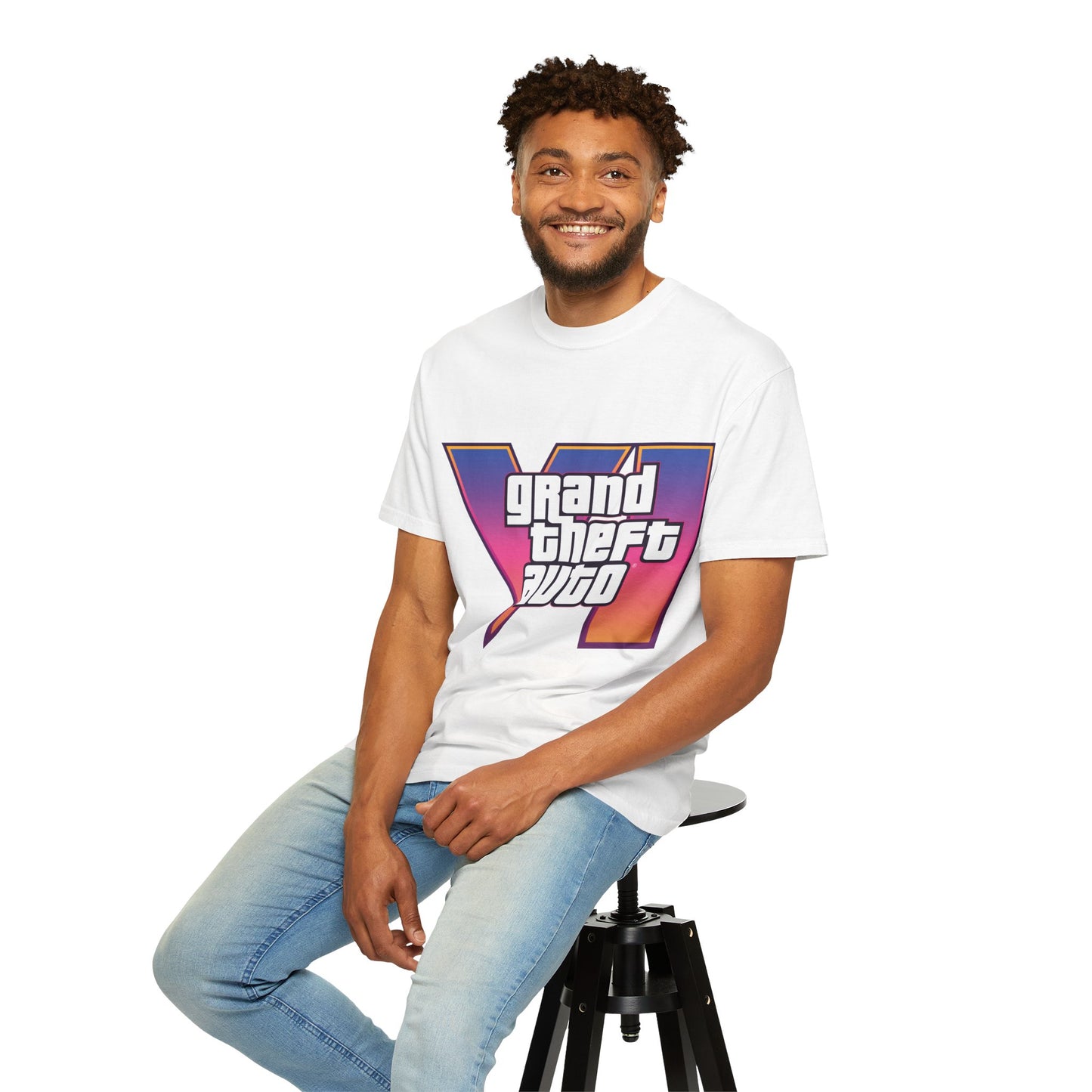 Grand Theft Auto VI Unisex Garment-Dyed T-Shirt, Gaming Tee, Retro Apparel, Casual Wear, Gift for Gamers, Streetwear