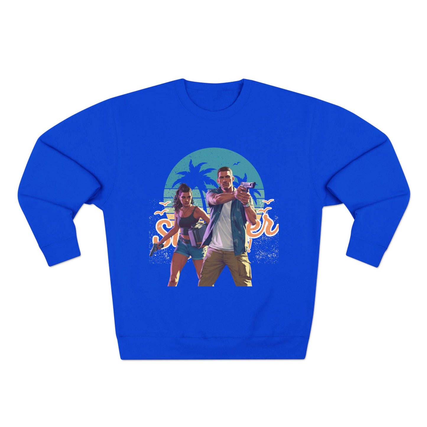 Tropical Vibes Sweatshirt - Summer Adventure Crewneck, Beachwear, Gift for Him/Her, Vacation Essentials, Casual Style, Graphic Apparel