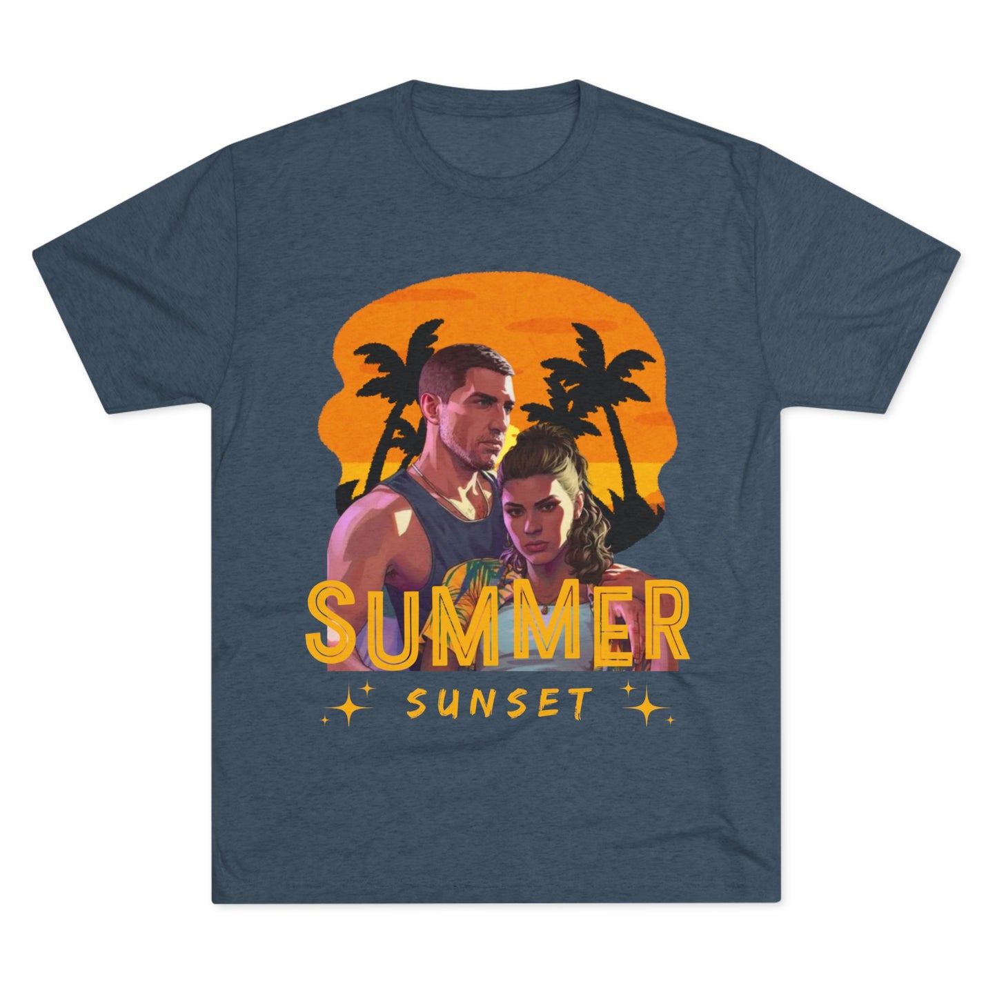 Summer Sunset Unisex Tee - Vintage Beach Vibe, Perfect for Vacation, Warm Weather, Casual Wear, Fun in the Sun, A Gift for Beach Lovers