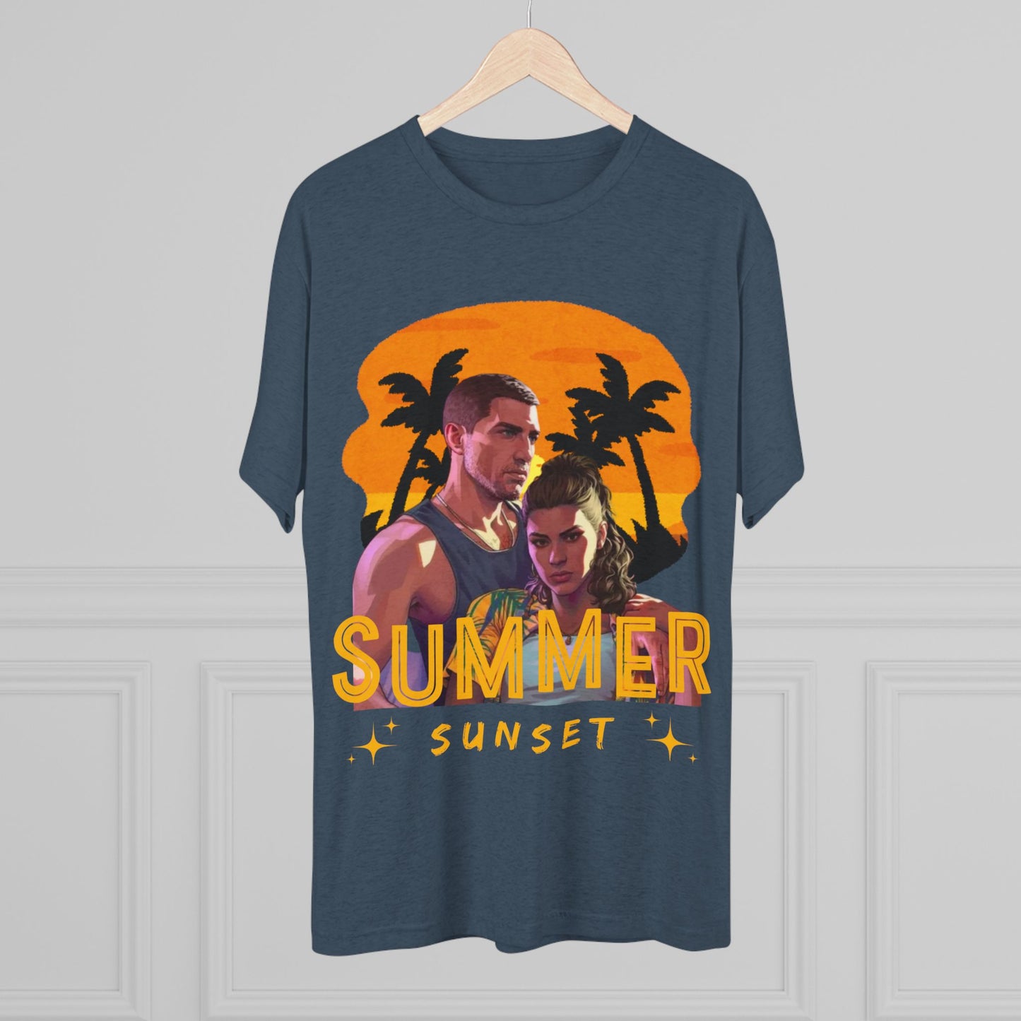 Summer Sunset Unisex Tee - Vintage Beach Vibe, Perfect for Vacation, Warm Weather, Casual Wear, Fun in the Sun, A Gift for Beach Lovers
