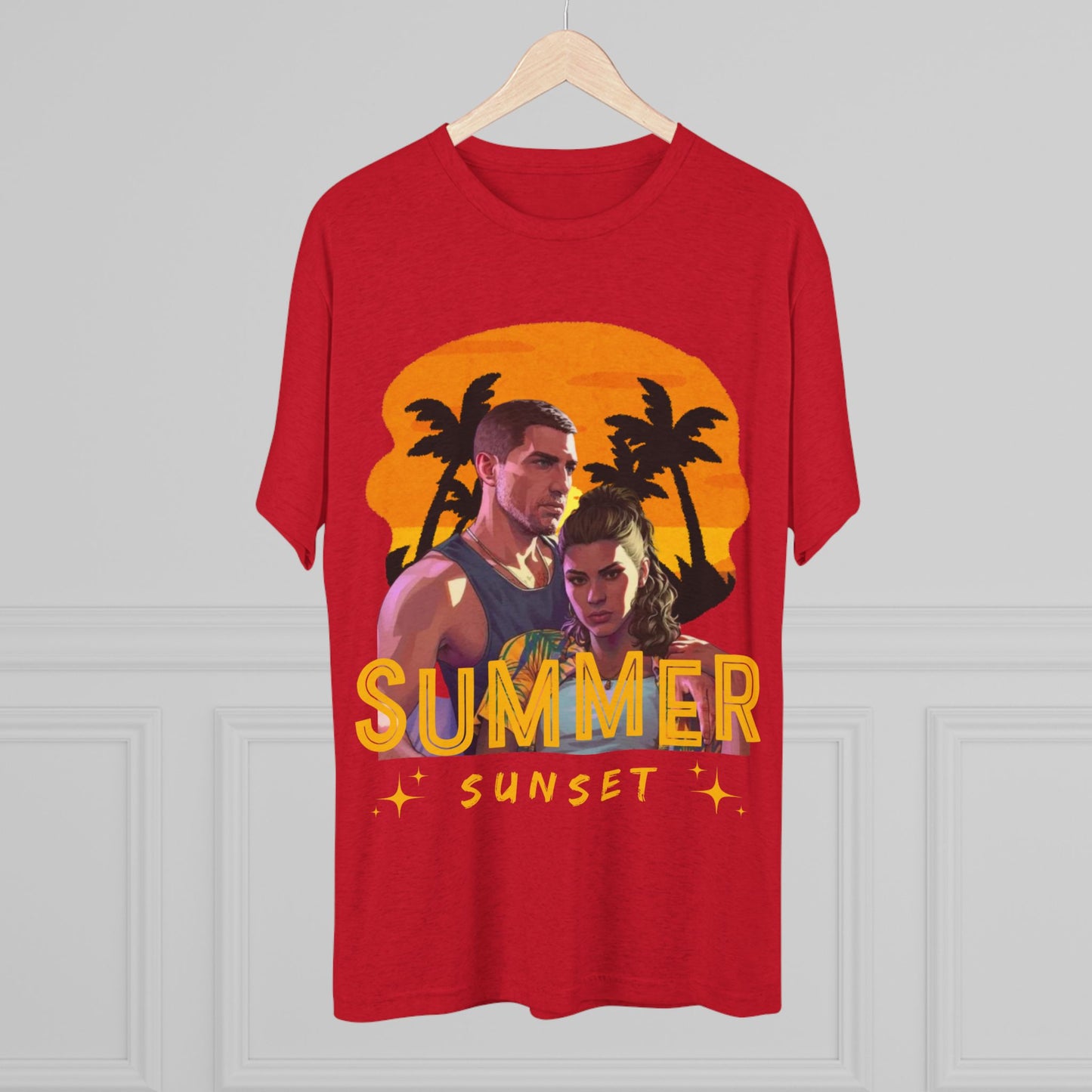 Summer Sunset Unisex Tee - Vintage Beach Vibe, Perfect for Vacation, Warm Weather, Casual Wear, Fun in the Sun, A Gift for Beach Lovers