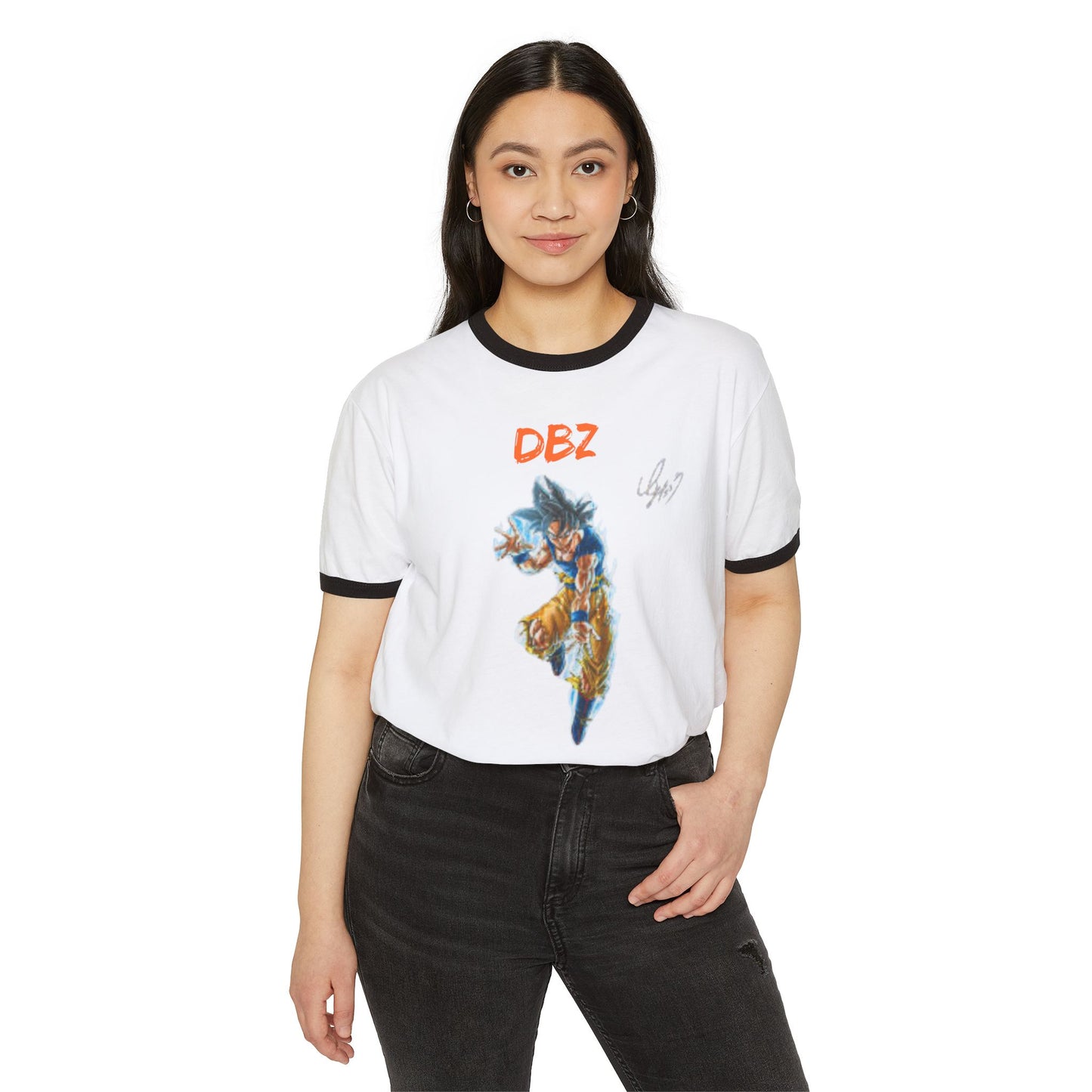 DBZ Unisex Cotton Ringer T-Shirt - Lightweight Anime Tee for Fans, Gift for Birthdays, Casual Wear, Conventions, and More