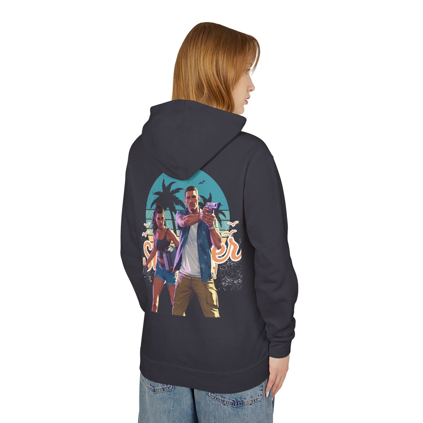 Summer Vibes Hooded Sweatshirt - Unisex, Beachwear, Graphic Hoodie, Casual Apparel, Vacation Style