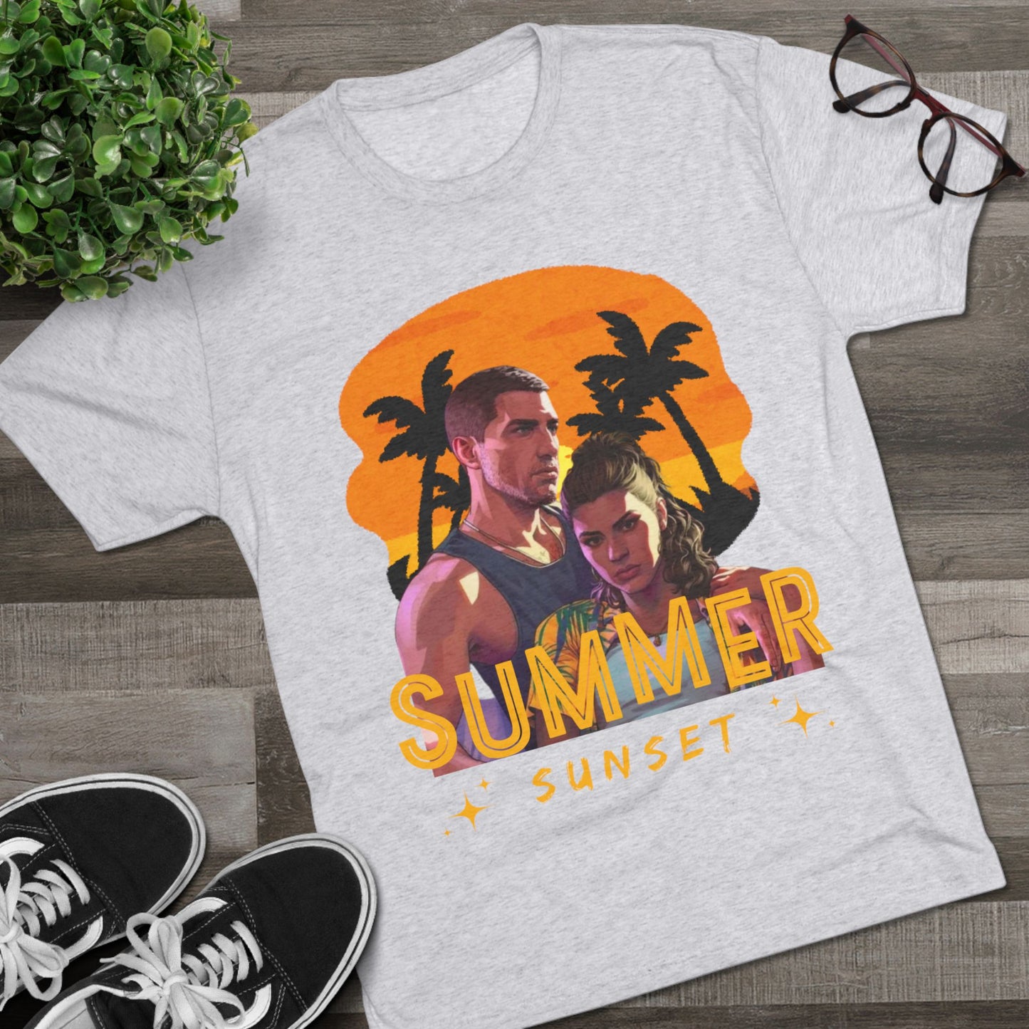 Summer Sunset Unisex Tee - Vintage Beach Vibe, Perfect for Vacation, Warm Weather, Casual Wear, Fun in the Sun, A Gift for Beach Lovers