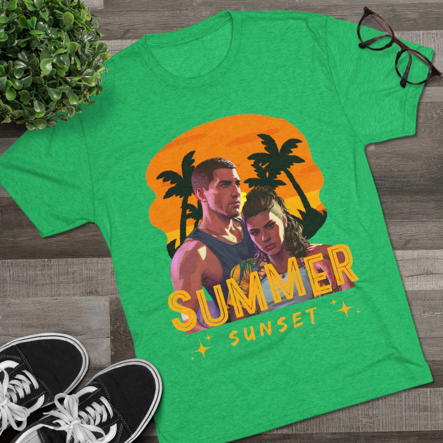 Summer Sunset Unisex Tee - Vintage Beach Vibe, Perfect for Vacation, Warm Weather, Casual Wear, Fun in the Sun, A Gift for Beach Lovers