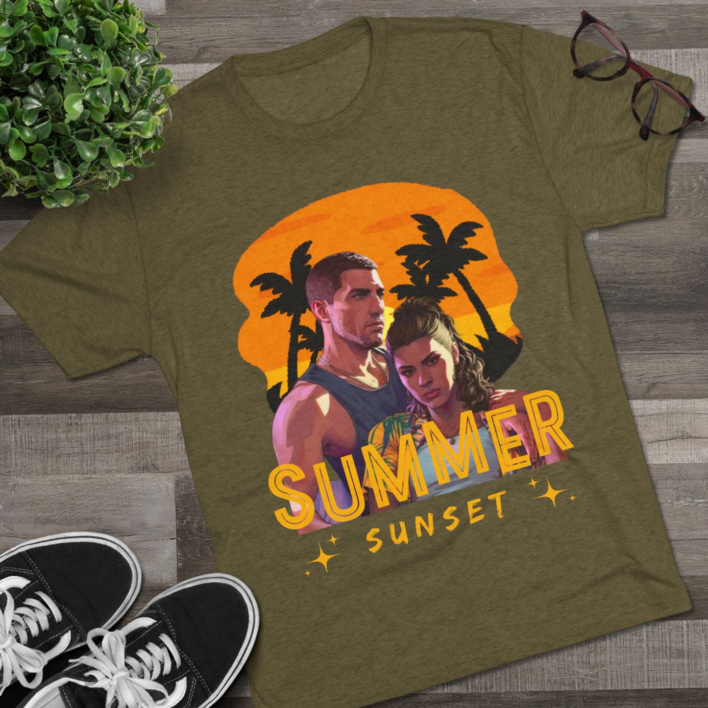 Summer Sunset Unisex Tee - Vintage Beach Vibe, Perfect for Vacation, Warm Weather, Casual Wear, Fun in the Sun, A Gift for Beach Lovers