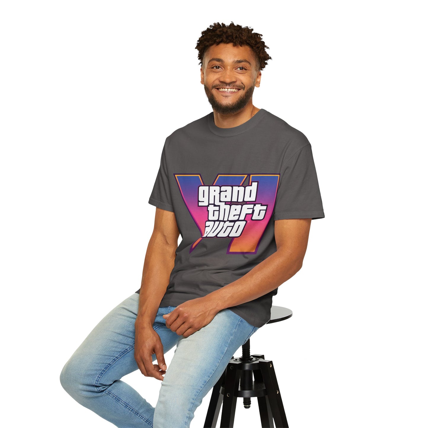 Grand Theft Auto VI Unisex Garment-Dyed T-Shirt, Gaming Tee, Retro Apparel, Casual Wear, Gift for Gamers, Streetwear