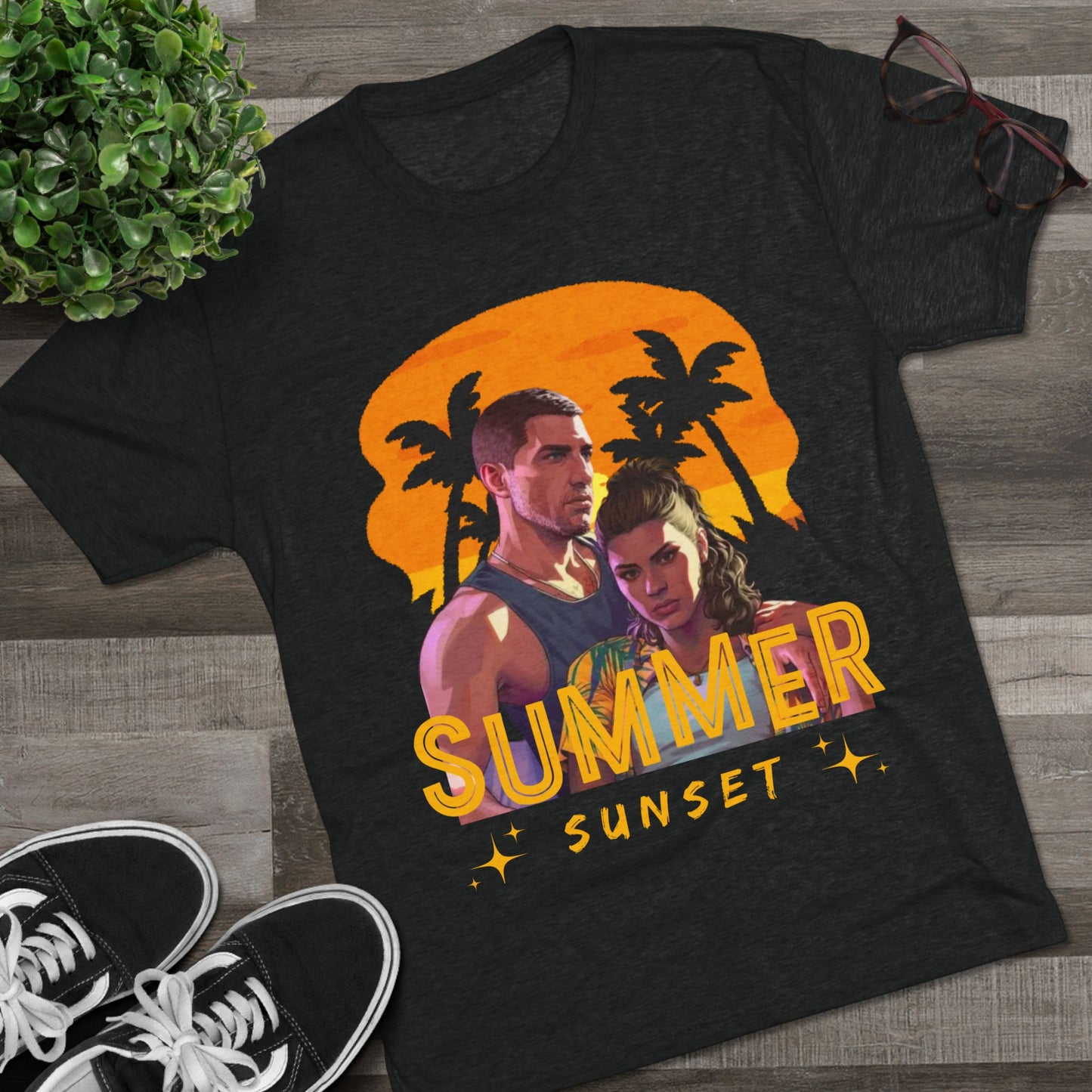Summer Sunset Unisex Tee - Vintage Beach Vibe, Perfect for Vacation, Warm Weather, Casual Wear, Fun in the Sun, A Gift for Beach Lovers