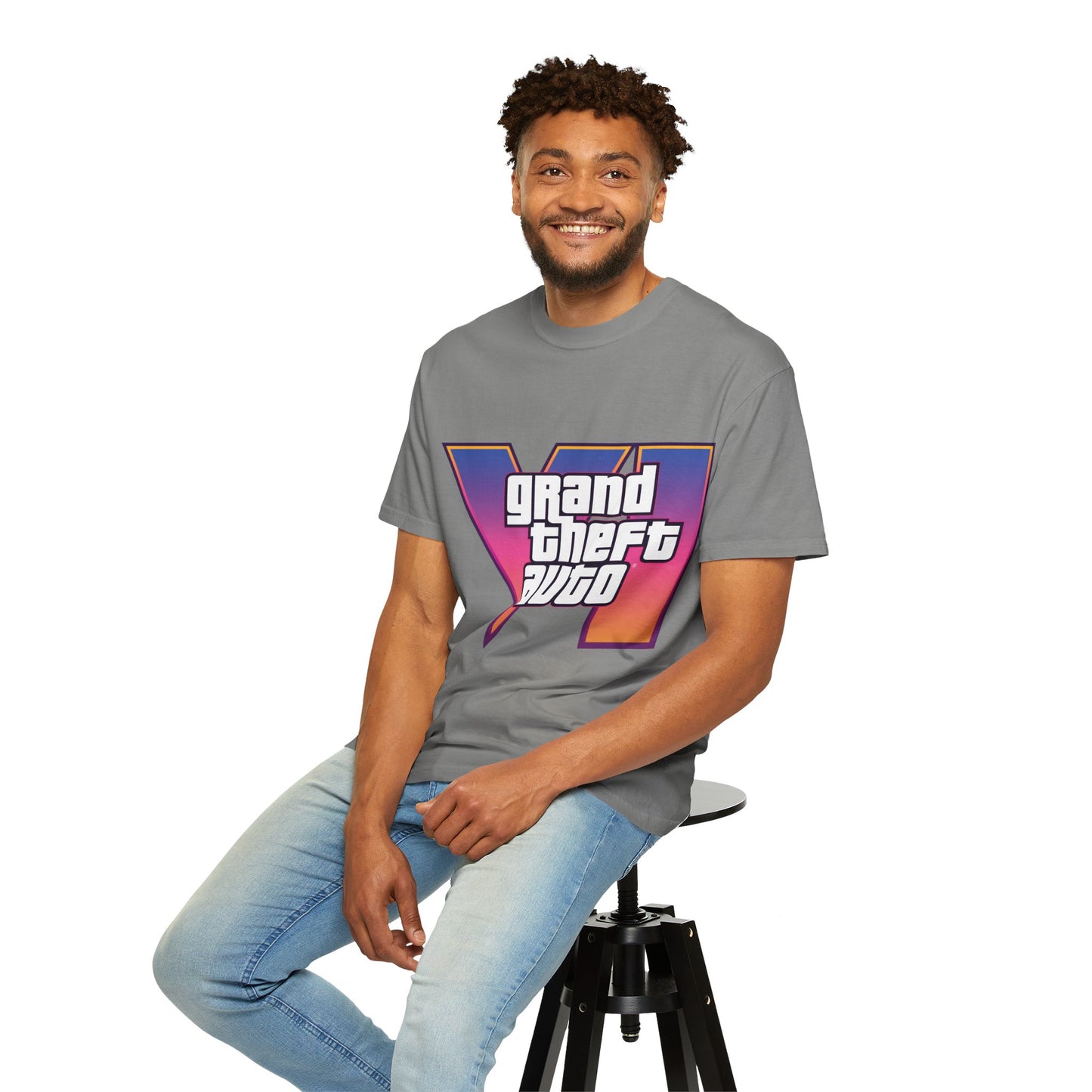 Grand Theft Auto VI Unisex Garment-Dyed T-Shirt, Gaming Tee, Retro Apparel, Casual Wear, Gift for Gamers, Streetwear